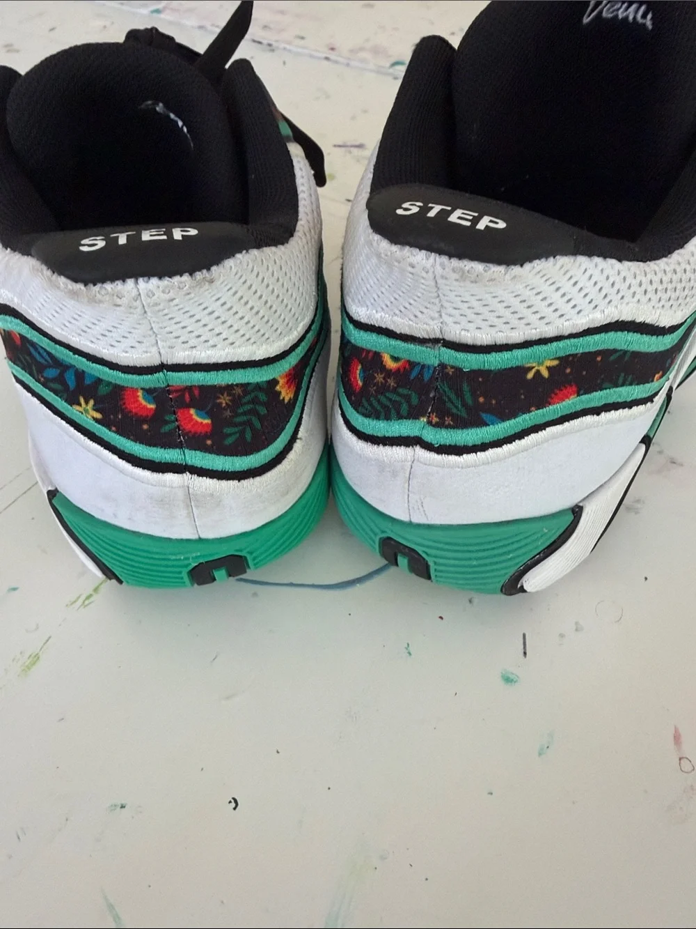 Jason Tatum Nike Kids White & Black Sneakers with Green Accents